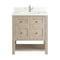 James Martin Vanities 30'' Single Vanity, Whitewashed Oak w/ Single Hole 3CM White Zeus Quartz Top & Backsplash 330-V30-WWO-1WZ - alternate 1